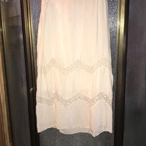 Beautiful White Skirt W/Two Lace Chevrons